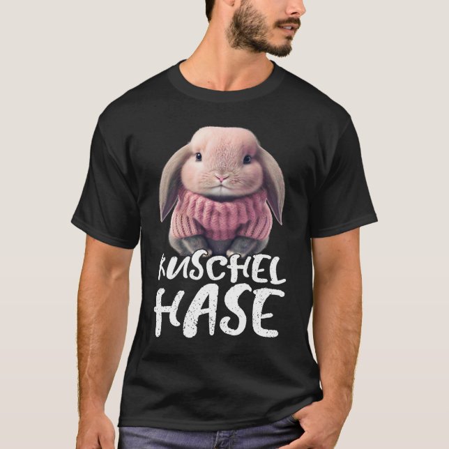 Cute cuddly rabbit winter rabbit skiing T-Shirt (Front)