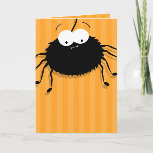 Cute Cuddly Spider Happy Halloween Card