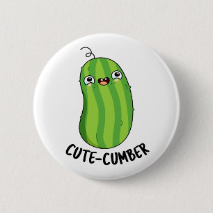 Cute-cumber Cute Cucumber Pun 6 Cm Round Badge