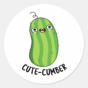 Cute-cumber Cute Cucumber Pun Classic Round Sticker