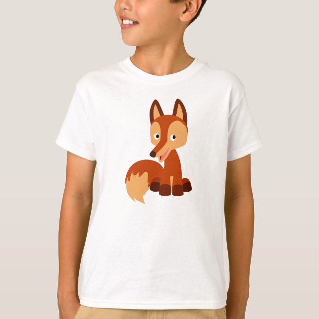 Cute Cunning Cartoon Fox Children T-Shirt (Front)