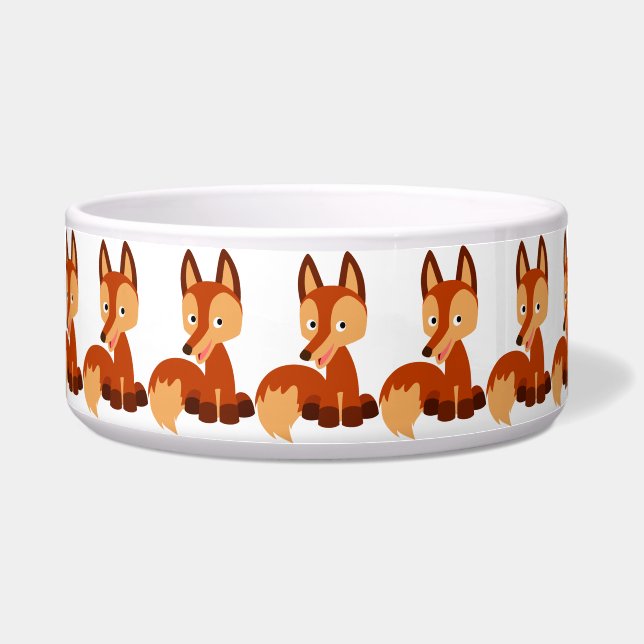 Cute Cunning Cartoon Fox Pet Bowl (Front)