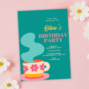 Cute cup birthday invitation