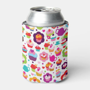 Cute cup cake and tea pot can cooler