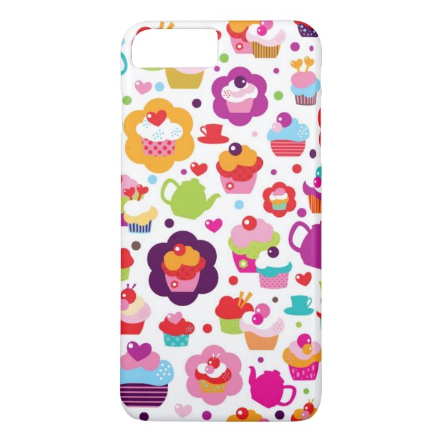 Cute cup cake and tea pot Case-Mate iPhone case (Back)
