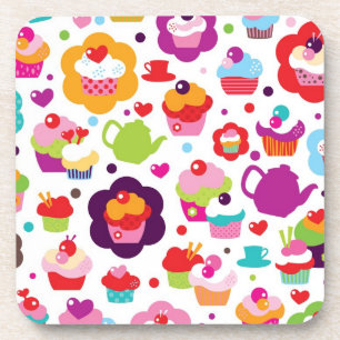 Cute cup cake and tea pot coaster