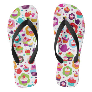 Cute cup cake and tea pot thongs