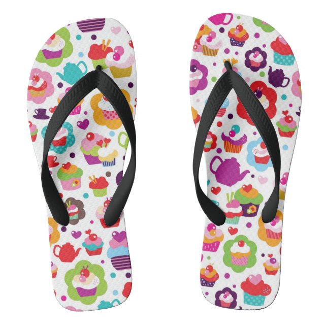 Cute cup cake and tea pot thongs (Footbed)