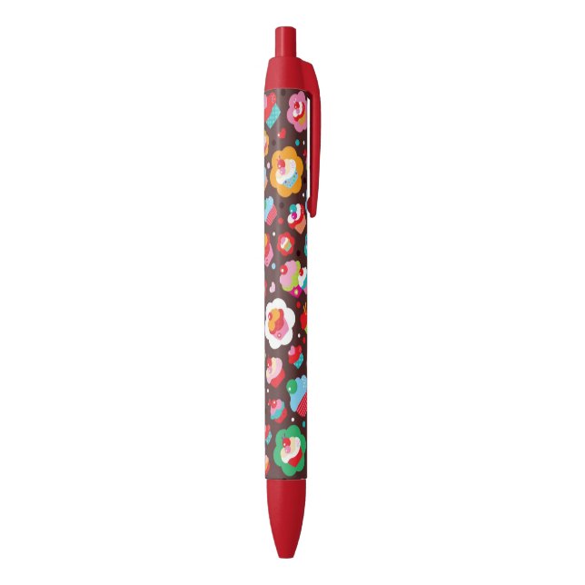 Cute Cup Cake Pattern Black Ink Pen (Bottom (Vertical))