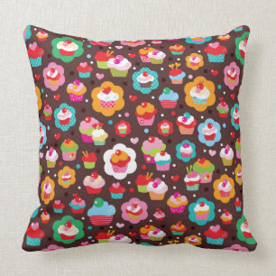 Cute Cup Cake Pattern Cushion