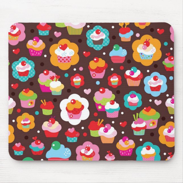 Cute Cup Cake Pattern Mouse Pad (Front)