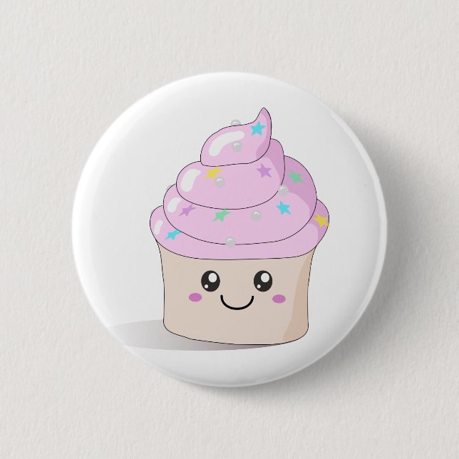 Cute Cupcake 6 Cm Round Badge (Front)