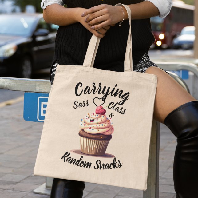 Cute Cupcake and Customisable Typography Tote Bag (Creator Uploaded)