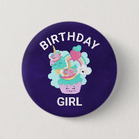Cute Cupcake and Happy Ice Cream Birthday Girl