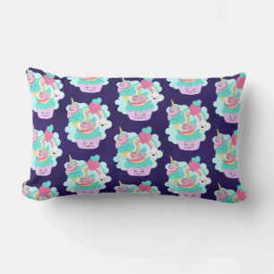 Cute Cupcake and Happy Ice Cream Pattern Lumbar Cushion