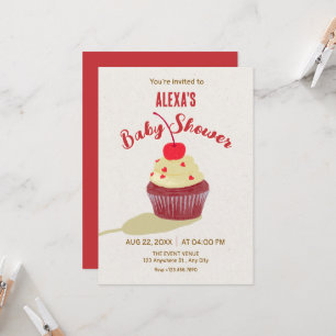 Cute cupcake baby shower invitation