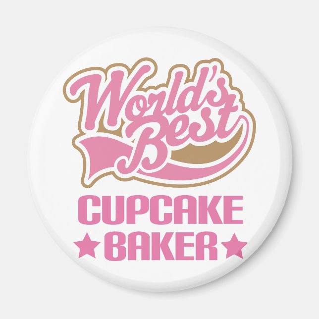 Cute Cupcake Baker Magnet (Front)