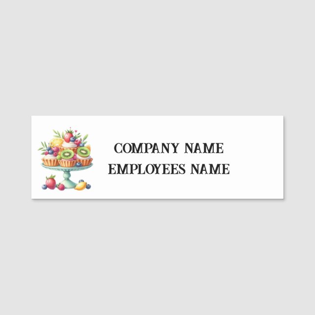 Cute cupcake Bakery add names Name Tag (Front)