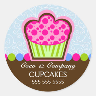Cute Cupcake Bakery Box Seals