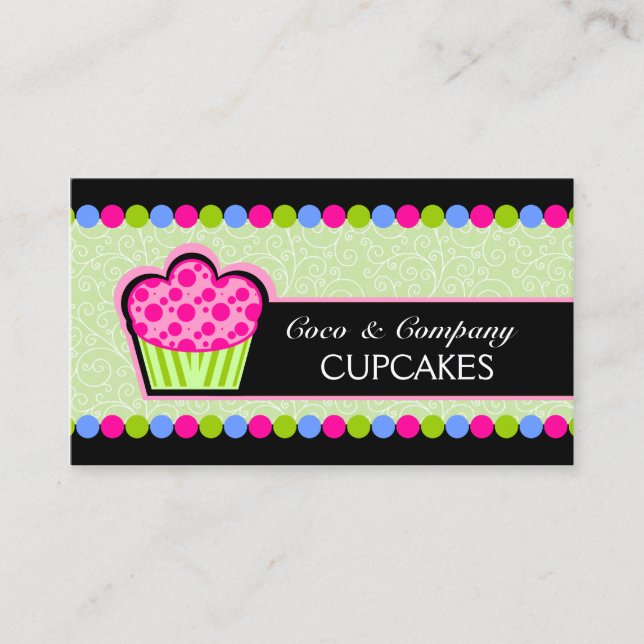 Cute Cupcake Bakery Business Card (Front)