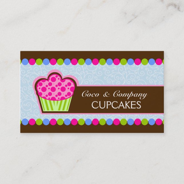 Cute Cupcake Bakery Business Cards (Front)