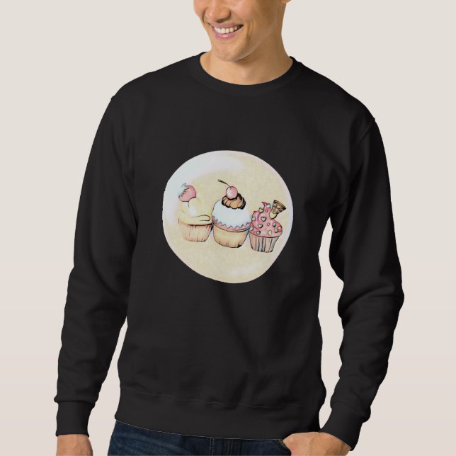 Cute Cupcake Bakery Cake Baking Sweatshirt (Front)