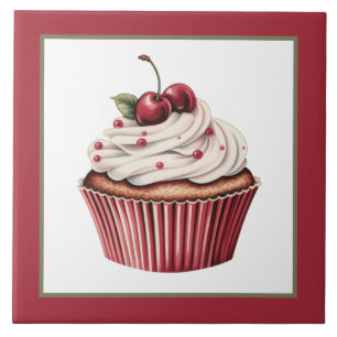 Cute cupcake bakery home business crafting  ceramic tile