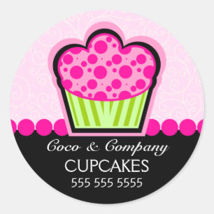 Cute Cupcake Bakery Stickers