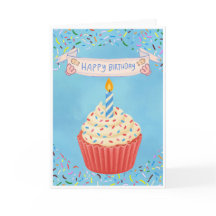 Cute Cupcake Birthday Card