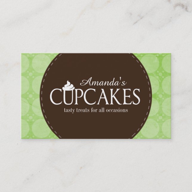 Cute Cupcake Business Card Template (Front)
