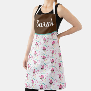 Cute Cupcake Chocolate Pink Whisk Pink Apron