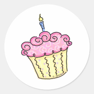 Cute Cupcake Classic Round Sticker