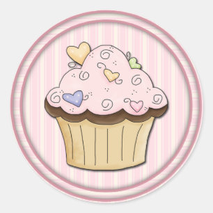 Cute Cupcake Classic Round Sticker