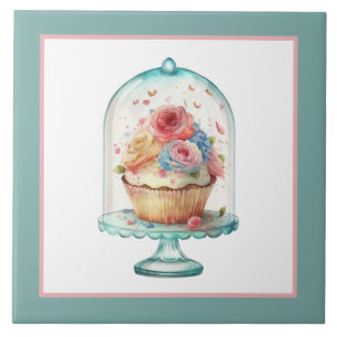 Cute Cupcake dome Bakery crafting Business home Ceramic Tile