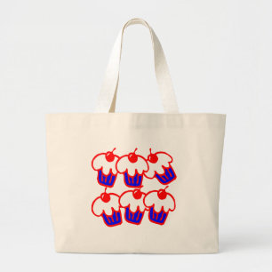 cute cupcake large tote bag