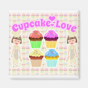 Cute Cupcake Love Chef Magnet
