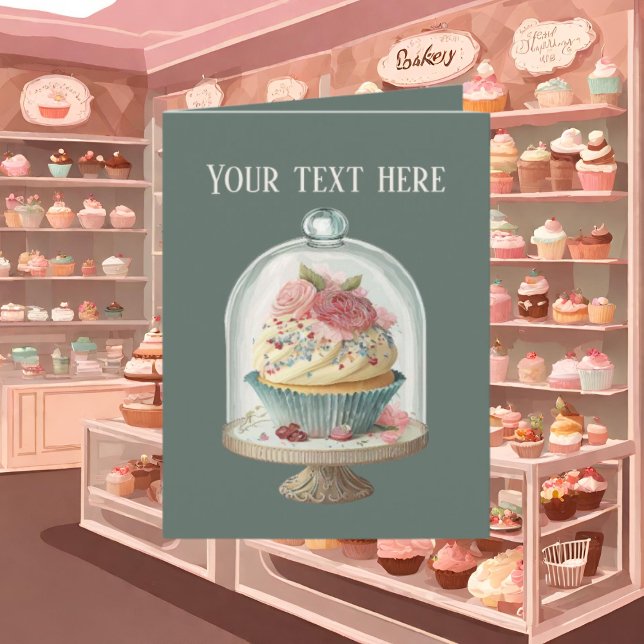 Cute cupcake lovers add text  card (Creator Uploaded)
