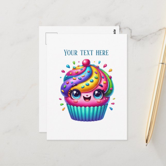 Cute cupcake  lovers bakery shop postcard (Front/Back In Situ)
