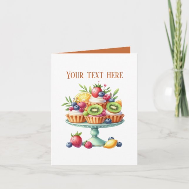 Cute cupcake lovers customizable card (Front)