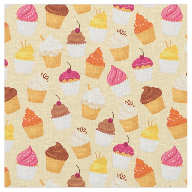 Cute cupcake pattern fabric (Close Up)
