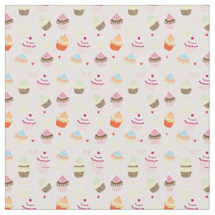 Cute Cupcake Pattern Fabric