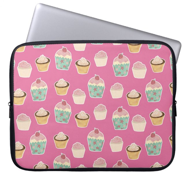 Cute cupcake pattern laptop sleeve (Front)