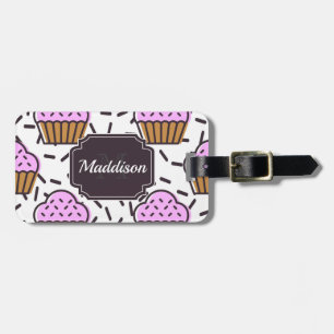 Cute Cupcake Pattern Luggage Tag