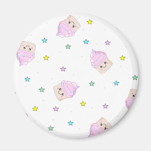 Cute cupcake pattern magnet (Front)