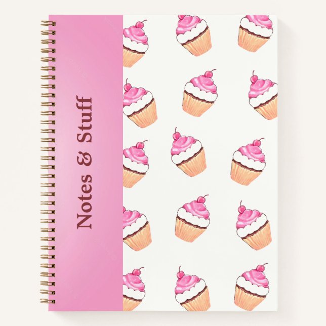 Cute cupcake pattern Notebook (Front)
