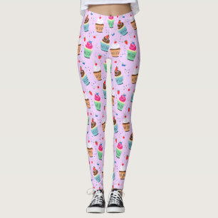 Cute cupcake pattern sweet dessert  leggings