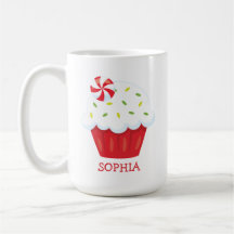Cute Cupcake Personalised Christmas Mug