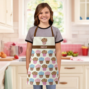 Cute Cupcake Personalised Kids Kitchen Apron