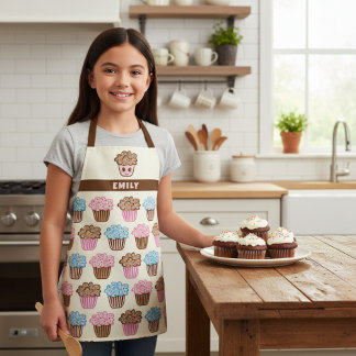 Cute Cupcake Personalised Kids Kitchen Apron