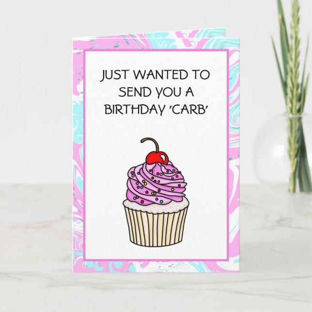 Cute Cupcake Pun Personalized Birthday  Card (Front)
